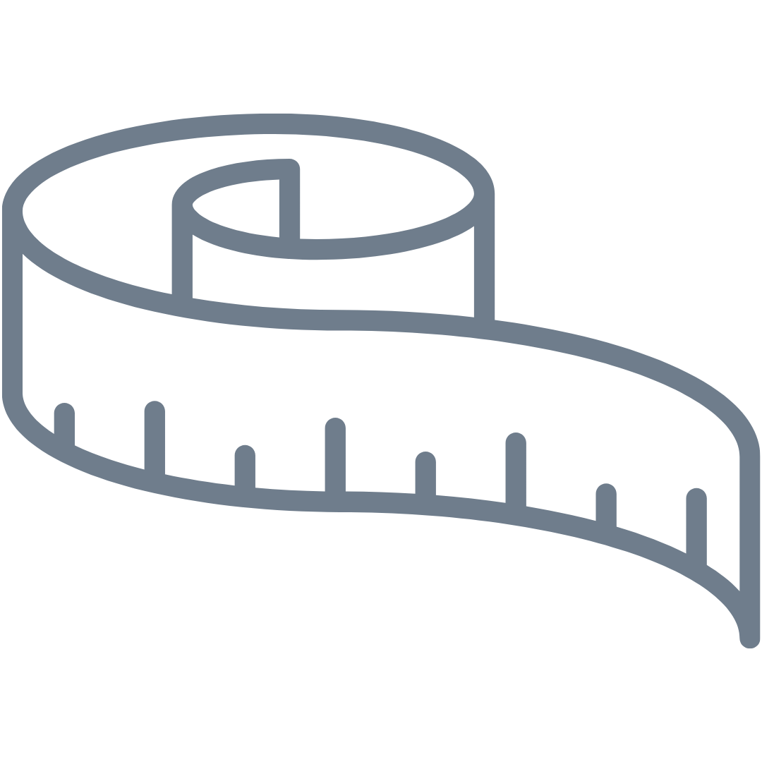 Icon of a measuring tape on a white background