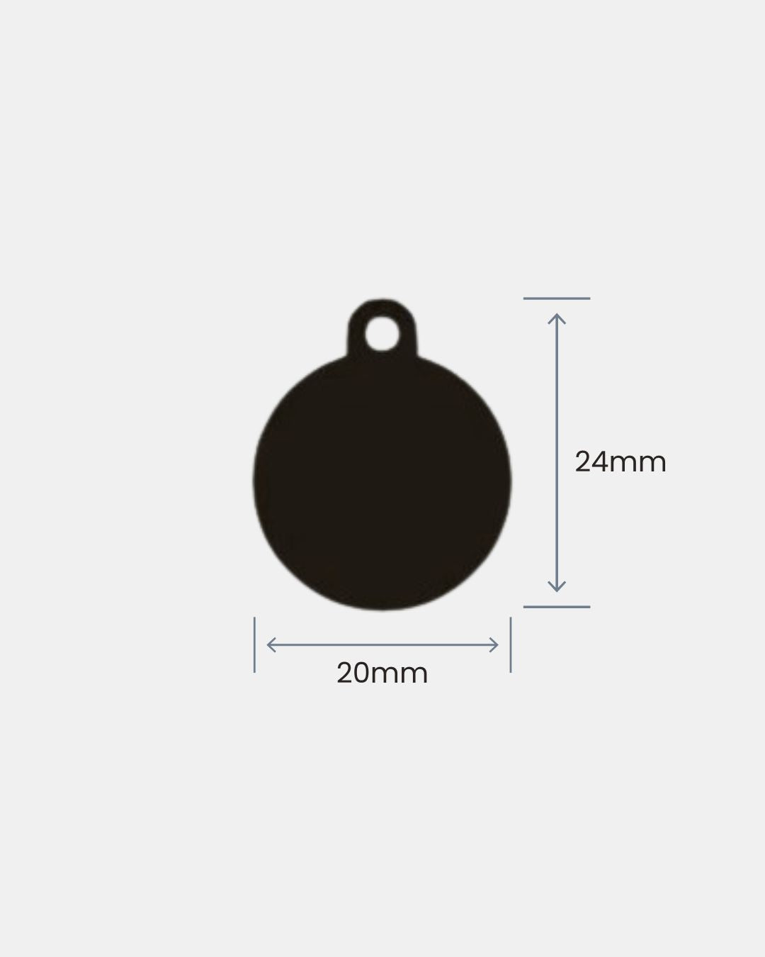 Round brass cat id tag measuring 24mm x 20mm #shape_round