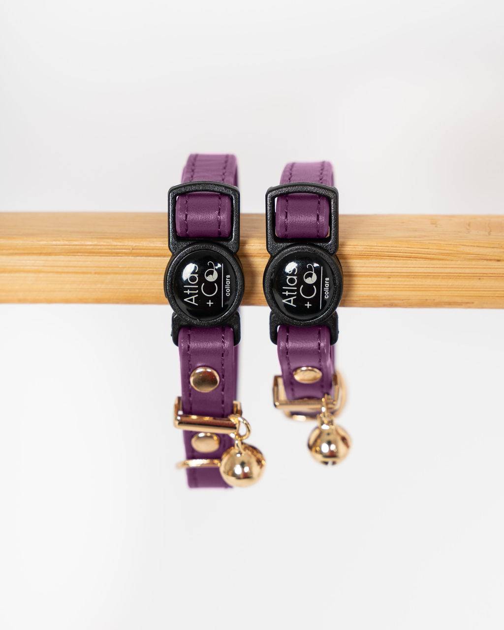 Purple adult and kitten cat collars on a light background #colour_mulberry
